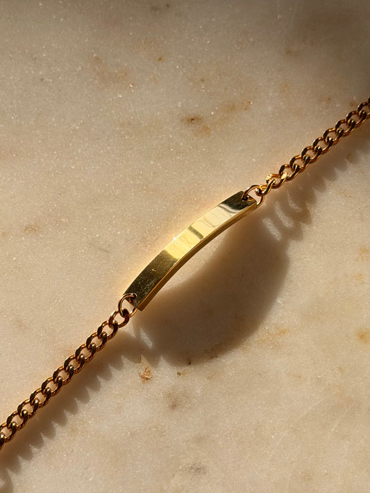 Mini Cuban Name Plate Bracelet