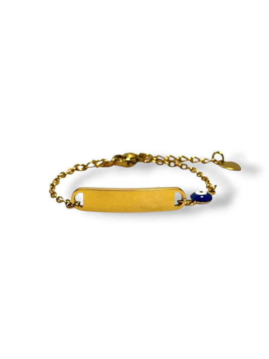 Mini Evil Eye Name Plate Bracelet